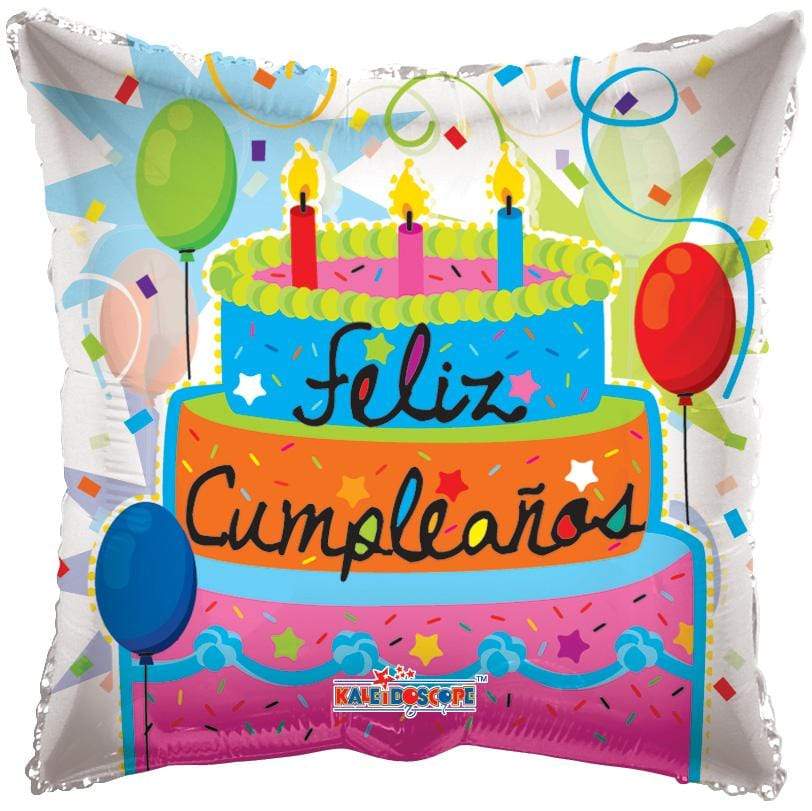 Feliz Cumpleaños Pastel 18″ Clear View Balloon
