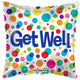 Get Well Colorful Dots 18″ Square Foil Balloon