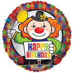 Convergram Happy Birthday 18″ Clown Prismatic Balloon