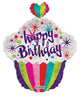 Happy Birthday Cupcake 18″ Balloon