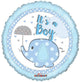 It's A Boy Elephant with Umbrella 18″ Balloon