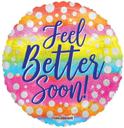 Convergram Mylar & Foil 18″ Feel Better Soon Dots Holographic