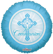 Convergram Mylar & Foil 1st Communion Light Blue 18″ Balloon