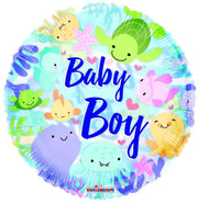 Convergram Mylar & Foil Baby Boy Under the Sea 18″ Balloon