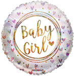 Convergram Mylar & Foil Baby Girl Holographic 18″ Balloon