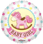 Baby Girl Rocking Horse 18″ Gellibean Balloon