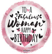 Convergram Mylar & Foil Birthday Woman 18″ Balloon