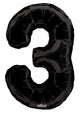 Black Number 3 Balloon 34″