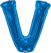 Convergram Mylar & Foil Blue Letter V 34″ Balloon