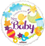 Convergram Mylar & Foil Congrats On Your New Baby 18" Gellibean Balloon