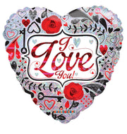 Contemporay I Love You Holographic 18″ Balloon