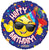 Cool Emoji Smiley Happy Birthday 🤘🥳🎉 18″ Balloon