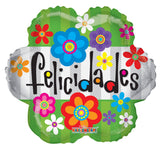 Convergram Mylar & Foil Felicidades Flores 18″ Balloon