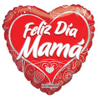 Convergram Mylar & Foil Feliz Dia Mama 18″ Balloons ( count)