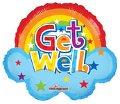 Convergram Mylar & Foil Get Well Cloud Rainbow 18″ Balloon