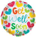 Convergram Mylar & Foil Get Well Soon Hearts 18″ Balloon