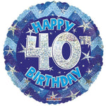 Convergram Mylar & Foil Happy 40th Birthday Holographic 18″ Balloon