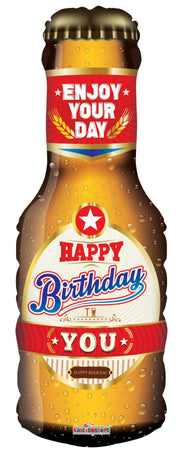 Convergram Mylar & Foil Happy Birthday Beer Bottle 36" Balloon