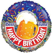 Happy Birthday Beer Time 18″ Balloon