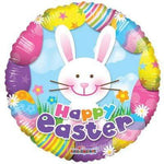 Convergram Mylar & Foil Happy Easter Colorful with Bunny 18″ Balloon