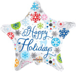 Convergram Mylar & Foil Happy Holidays Snowflakes 18″ Balloon
