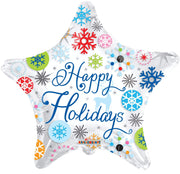 Convergram Mylar & Foil Happy Holidays Snowflakes 18″ Balloon