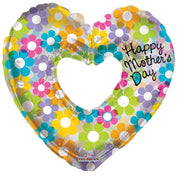Convergram Mylar & Foil Happy Mother's Day Groovy Flowers Heart 36″ Balloon