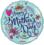 Convergram Mylar & Foil Happy Mother's Day Hearts & Flowers 18″ Balloon