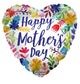 Happy Mother's Day Painted Flowers 18″ Balloon