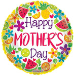 Convergram Mylar & Foil Happy Mother's Day Sweet Flowers & Fruit 18″ Balloon