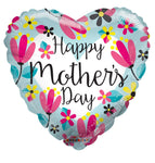 Convergram Mylar & Foil Happy Mother's Day Torquoise Heart 18″ Balloons