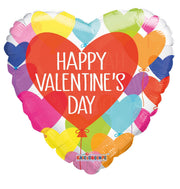 Convergram Mylar & Foil Happy Valentine's Day Hearts 18″ Balloon