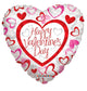 Happy Valentine's Day Patterned Hearts 18″ Balloon