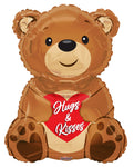 Convergram Mylar & Foil Hugs & Kisses Bear 36″ Balloon