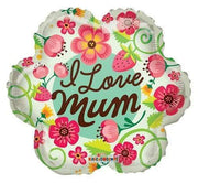 Convergram Mylar & Foil I Love You Mum Green Flower 18″ Balloon
