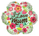 I Love You Mum Green Flower 18″ Balloon