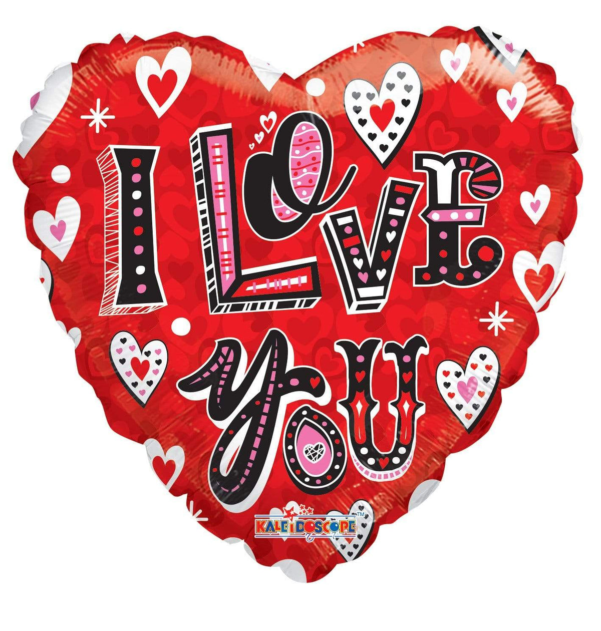Convergram Mylar & Foil I Love You Red Heart Whimsical 18″ Balloon