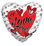 Convergram Mylar & Foil I Love You Silver Arrows 18″ Balloon