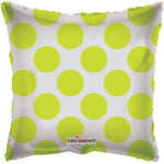 Convergram Mylar & Foil Lime Green Polka Dot Circles Clear View 18″ Balloon