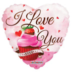 Convergram Mylar & Foil Love You Cupcake 18″ Balloon