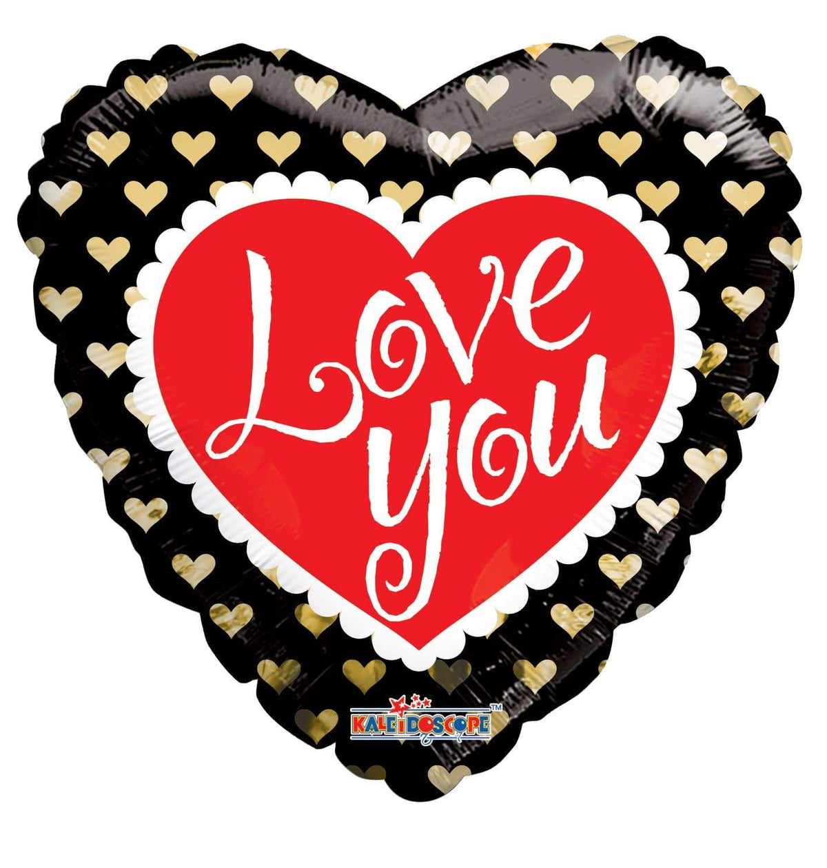 Convergram Mylar & Foil Love You Laced Heart with Gold 18″ Balloons