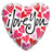 Convergram Mylar & Foil Many Hearts On White 18″ Balloon