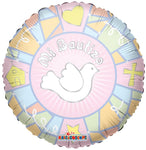 Convergram Mylar & Foil Mi Bautizo Vitral Rosa (requires heat-sealing) 9″ Balloon