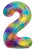 Convergram Mylar & Foil Multi Color Number 2 34″ Balloon