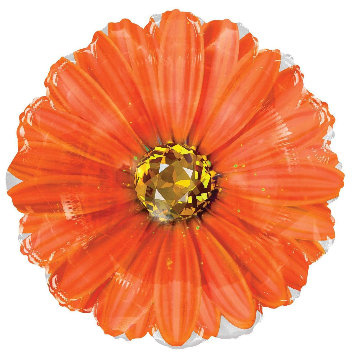 Convergram Mylar & Foil Orange 18″ Rhinestone Daisy