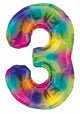 Number 3 Rainbow 34″ Balloon