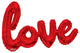 Red Air-fill Love Script Foil Balloon