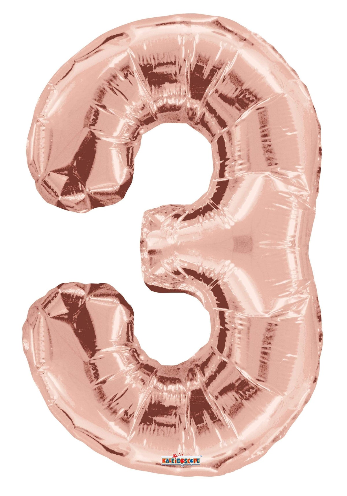 Convergram Mylar & Foil Rose Gold Number 3 Balloon 34"