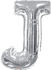 Convergram Mylar & Foil Silver Letter J 34″ Balloon