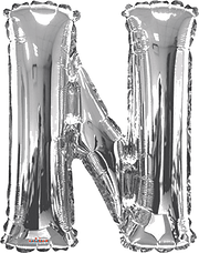 Convergram Mylar & Foil Silver Letter N 34″ Balloon
